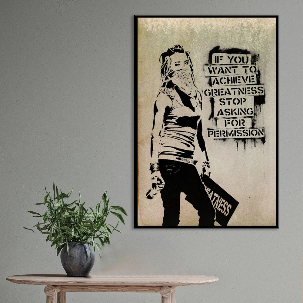 

Inspiring Words Canvas Poster Motivational Phrase Wall Art Print Stop Asking Canvas Painting for Office Room Decor Picture
