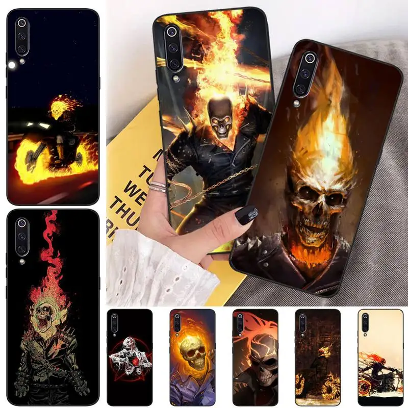 

LJHYDFCNB Punk flame skull Newly Arrived Black Cell Phone Case for xiaomi mi 8 9 8SE 9SE 8Lite mix2 2S max2 3 Pocophone F1