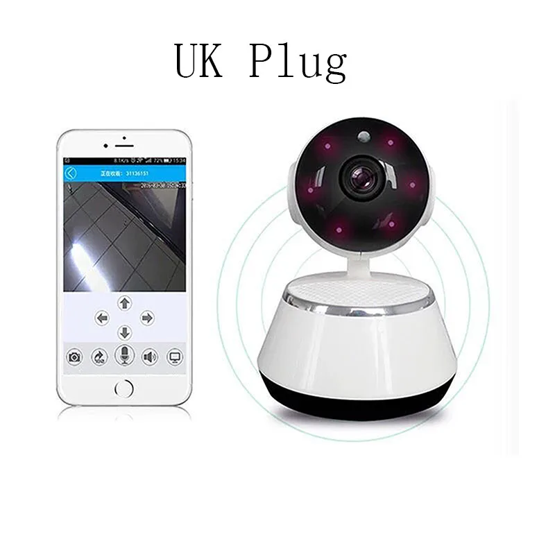 UK Plug Радионяня портативная WiFi ip-камера 600TVL Беспроводной Детский фотоаппарат наблюдения домашняя камера безопасности умный телефон видео запись - Цвет: UK Plug