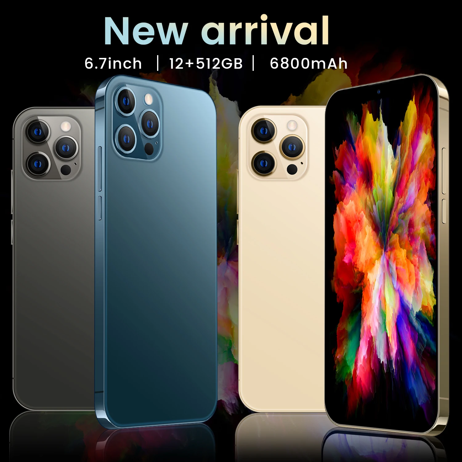 motorola moto g cell phone Global Version New I13 Pro Max 6.7 Inch Full Screem 5G Smartphone 12+512GB ROM 6800mAh Android 10.0 Unlocked Cell Phone Face ID top rated android cell phones