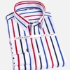 High grade pure cotton non-iron well fit formal men social striped shirts long sleeve  male apparel without chest pocket ► Photo 1/6
