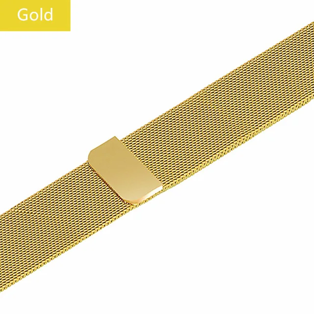 Миланские петля для Apple Watch5/4/3/2/1 наручных часов iwatch, ремешок 42 мм, 38 мм и нержавеющая сталь металлический корпус Нержавеющая сталь браслет наручные часы мессенджер через плечо на магнитной застежке - Цвет ремешка: Золотой