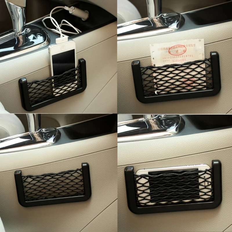 1pcsUniversal Car Seat Back Storage Net Bag Phone Pocket for toyota hilux camry corolla rav4 yaris prius Auris prado car styling |