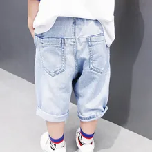 Детская одежда; Летние джинсы для мальчиков; Детские повседневные шорты; Брюки-Капри Для больших мальчиков; модные шорты для мальчиков в Корейском стиле