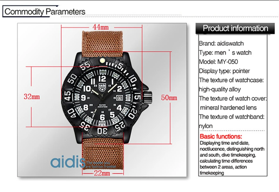 Top Brand Luxury Addies Men Watch Quartz Analog Hand Luminous Dial Display Casual Wrist Watches Men In Dark Like Tritium Clock