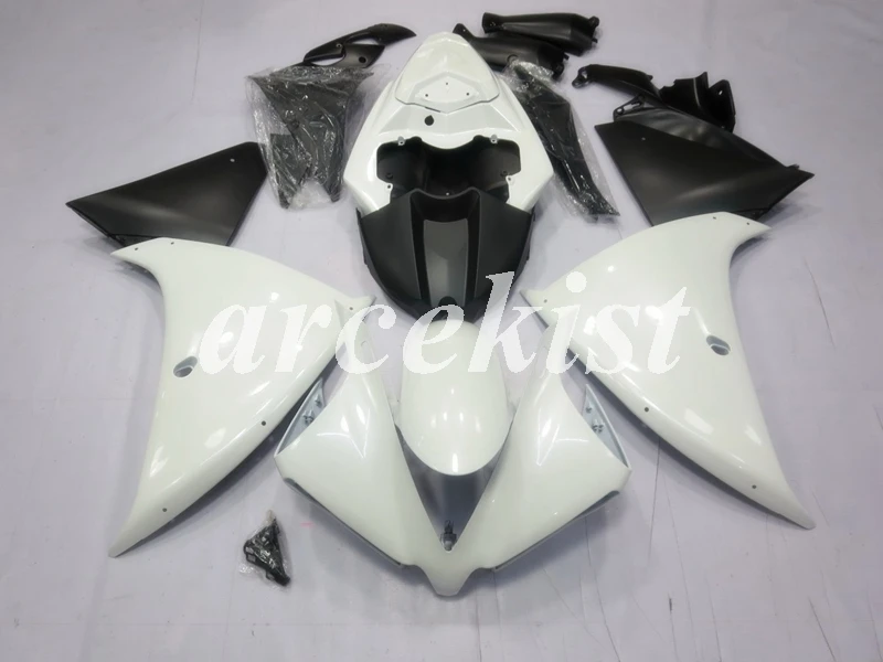 Инъекций ABS Обтекатели комплект подходит для Yamaha YZF1000 R1 09, 10, 11, 12, 13, 14, 2009 2010 2011 2012 2013 тела комплект белого и черного цвета