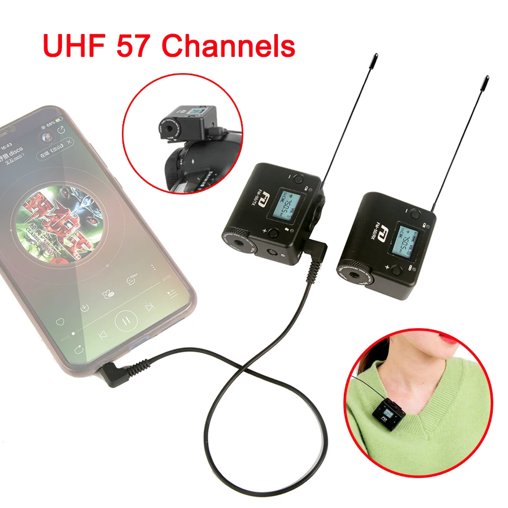 Feidu FM50 UHF 57 каналов беспроводной профессиональный микрофон VS Rode Go для камеры