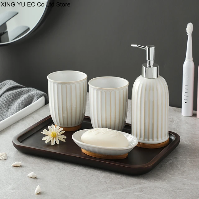 Modern Minimalist Bathroom Supplies Bathroom Decoration Accessories  Toothbrush Holder Mouthwash Cup Soap Dish Tray Lotion Bottle - AliExpress