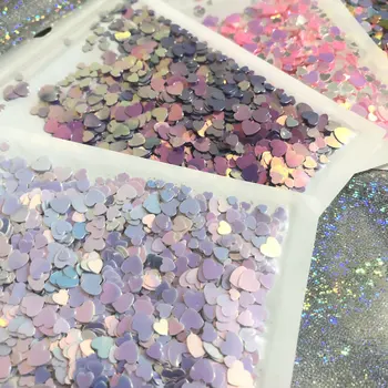 

Glitter Heart Sequins Size Mix DIY Resin Shaker Charms Shiny Fillings Holographic Puffy Heart Cuts Decor Sparkle Paillette Slime