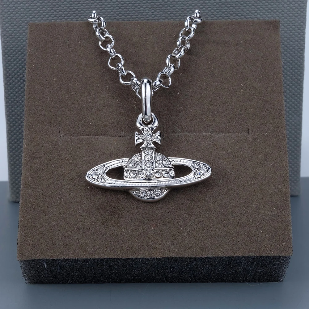 XIAOJINGLING Bling Кристалл Стразы Сатурн планета подвеска колье ожерелье 45 см сверкающие ювелирные изделия подарок для женщин девочек