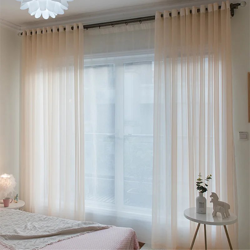 White Sheer Chiffon Polyester Fenstervorhang Panel für Balkon Schlafzimmer 
