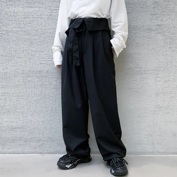 

Japan Style Streetwear Vintage Fashion Kimono Trouser Harem Pants 2020 Men High Waist Wide Leg Casual Suit Pant Male Sweatpants