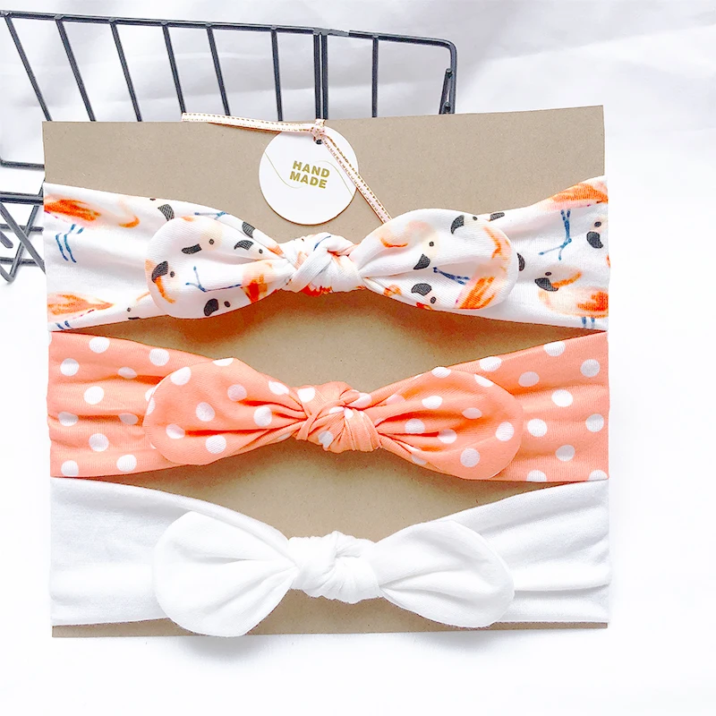 baby accessories clipart 3pcs/lot Dot/stripe/Print Flower Cartoon Bow Elastic Headbands Toddler Turban Hair Band Baby Girl Bows Hair Accessories Baby Accessories discount