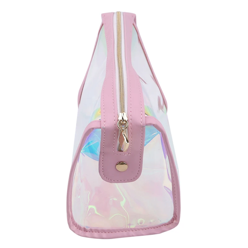 Women Cosmetic Bag Convenience Creative Small Travel Makeup Case High Quality Practical Transparent PU Bags Holographic Bags