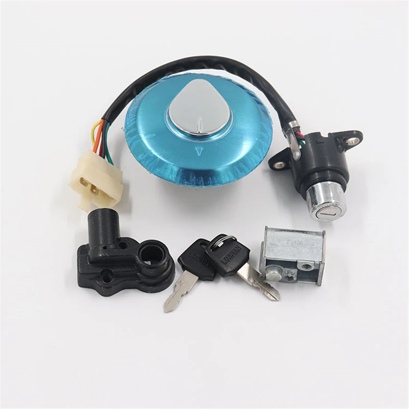 Motorcycle Ignition Switch Key Fuel Tank Cap Cover Steering Locks For