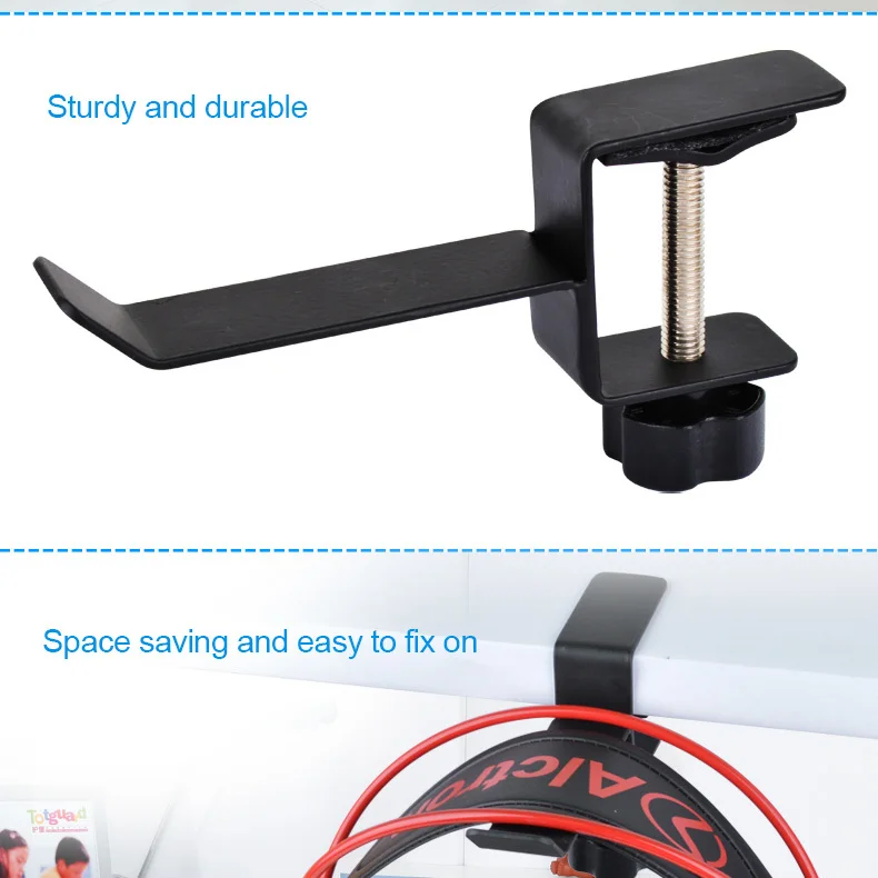 Headset Organizer Bolt Inserting Type Wall Mounted Type Wood Stainless Steel Headphones Stand Universal Headset Hanger Wall Hook