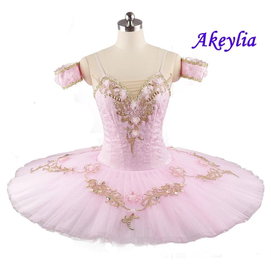 Adult Ballet Platter Tutu Skirt Dance Dress Pink Silver Classic Ballet Costume 