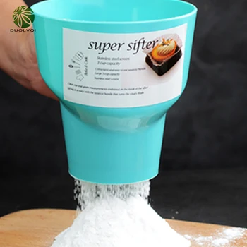 

Duolvqi Manual Flour Sifter Dessert Pastry Powder Flour Sieve Sifter Pastry Bakery Tools Funnel Shape Kitchen Accessories