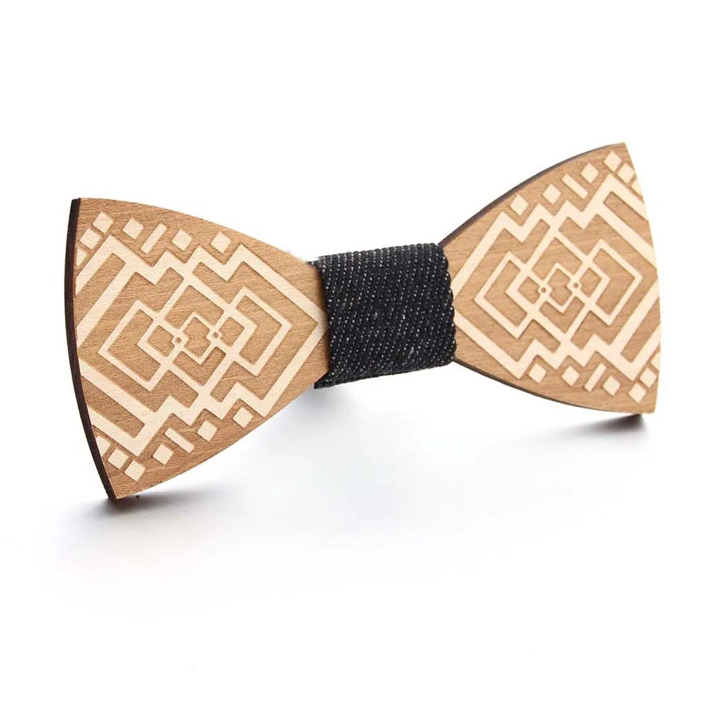 Wood Bowtie Цветочный деревянный галстук-бабочка для мужчин эластичная лента галстук-бабочка Свадебная вечеринка деревянная Бабочка рубашка клетчатый галстук-бабочка тонкий галстук - Цвет: Wood Bowtie