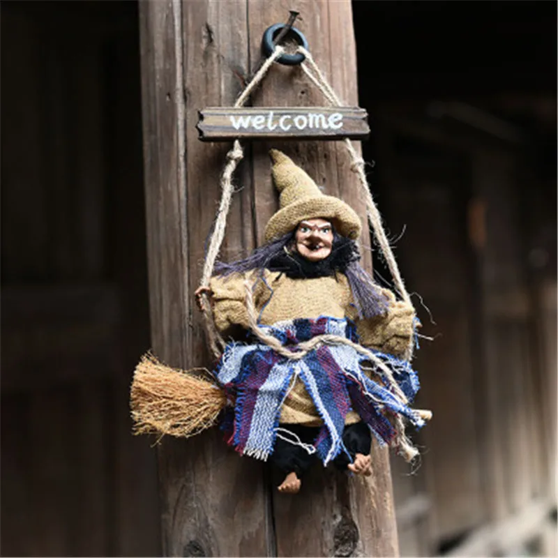 

Halloween Hanging Doll Witch Ghost Horror Scary Party Hanging Ghost Flying Witch Ornaments Pendant Festival Bar Decoration Props