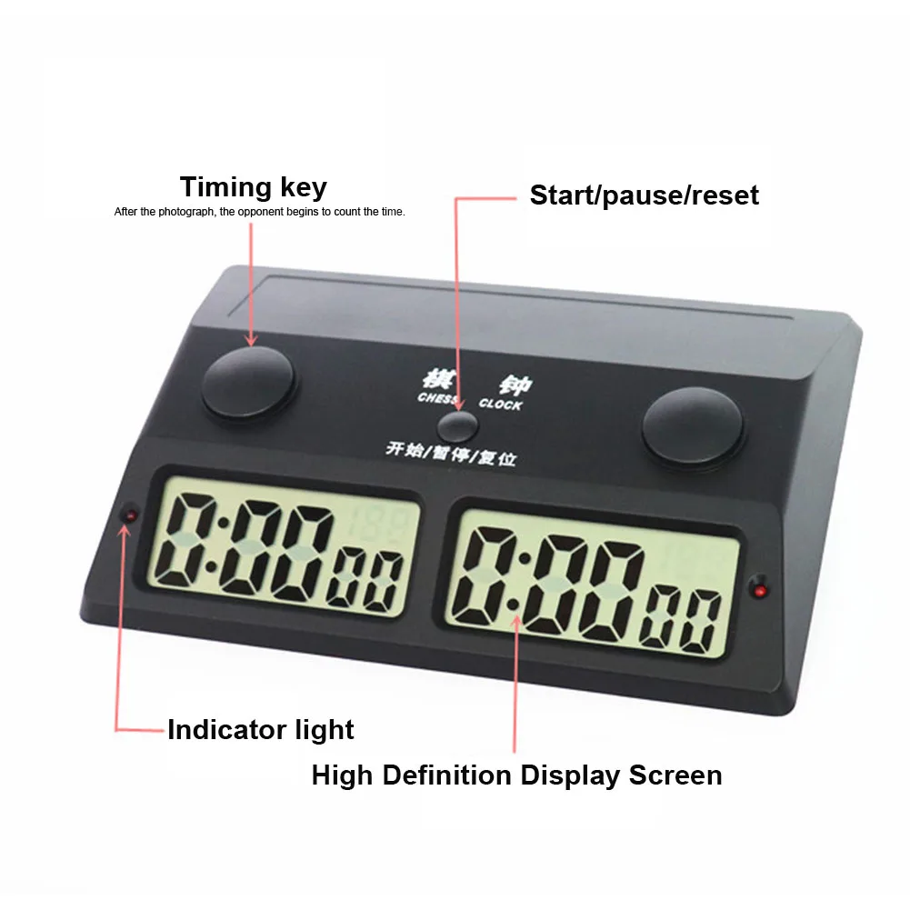 Игровой таймер электронный Легко управляемый индикатор светильник HD Многофункциональный точный инструмент цифровые шахматные часы сбрасываемый обратный отсчет