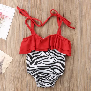 

Baby's Swimsuit Sleeveless Zebra Pattern Print Bodysuit Swimwear One-piece Suit for Toddler Boys Girls Kids