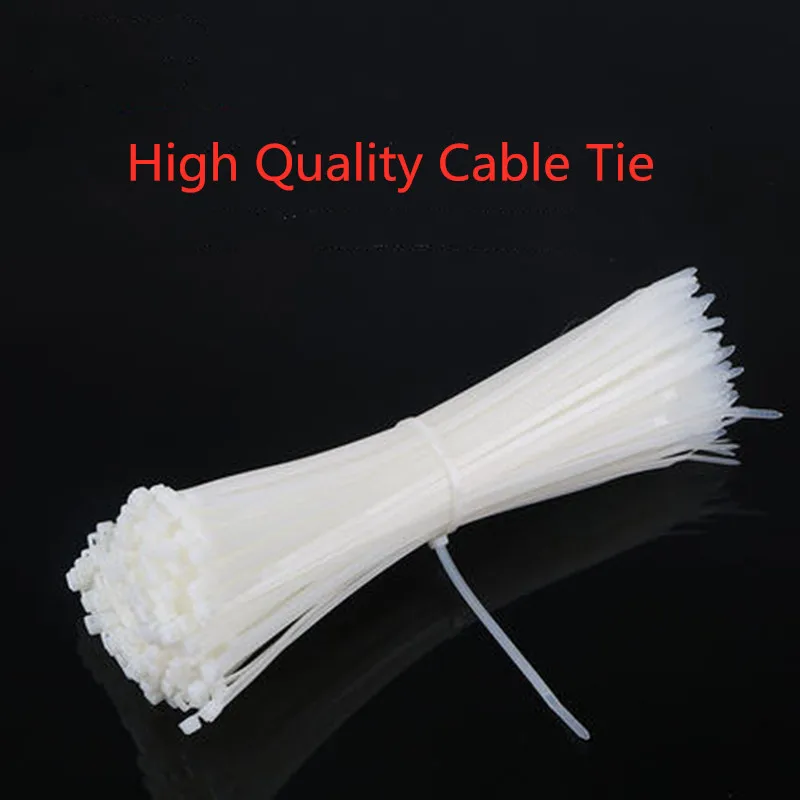 

100PCS Self-Locking Plastic Nylon Wire Cable Zip Ties white Cable Ties Fasten Loop Cable Various specifications