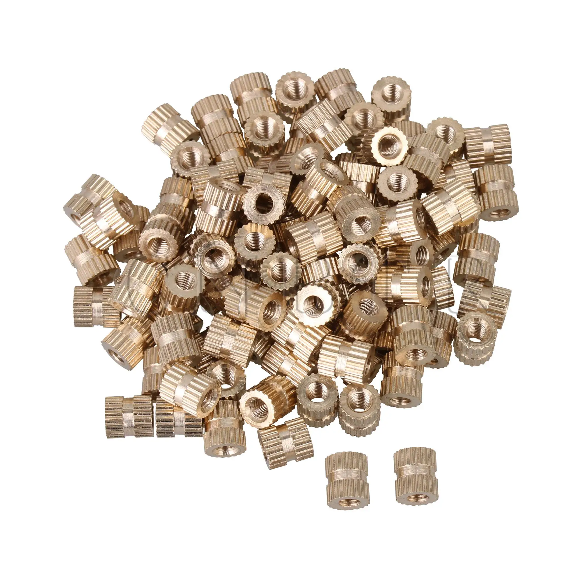 CNBTR 100Pcs Brass Knurled Nuts Thumb Nuts Embedment Nuts M3 Thread 6mm LengthNuts AliExpress