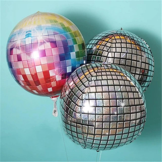 20pcs Disco Foil Balloons Silver Aluminum Mylar Helium Balloon 4d