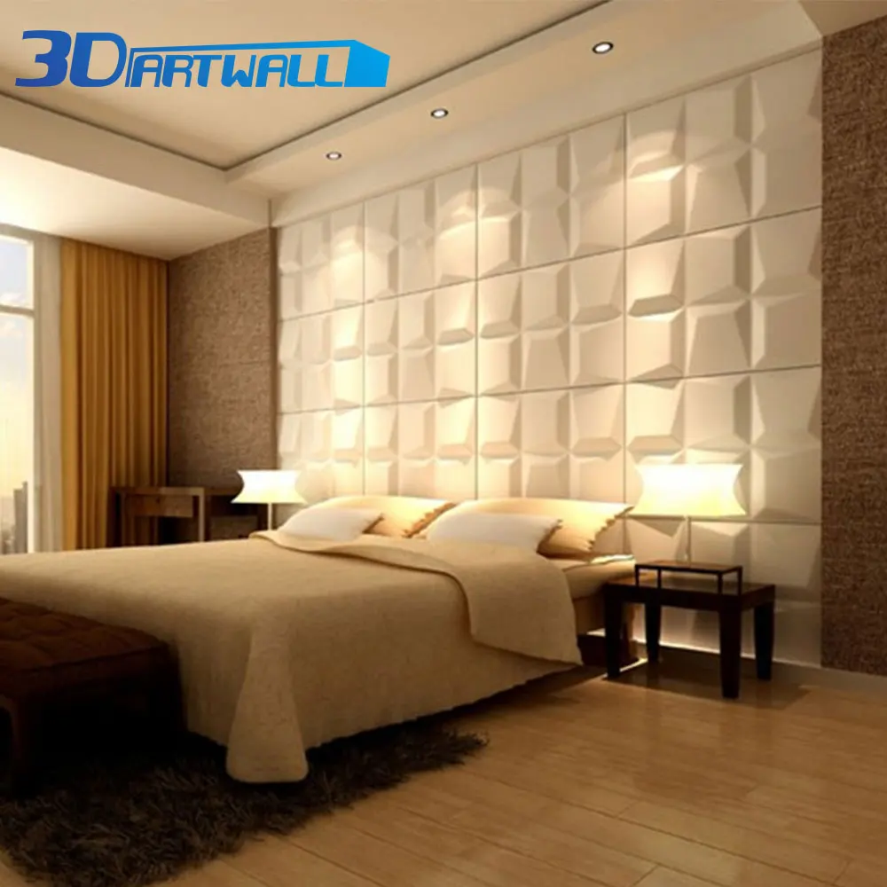 3DARTWALL 19,7 дюймов X 19,7 дюймов неправильный прямоугольник дизайн декоративные 3D настенные панели Белый 48 упаковок плитки