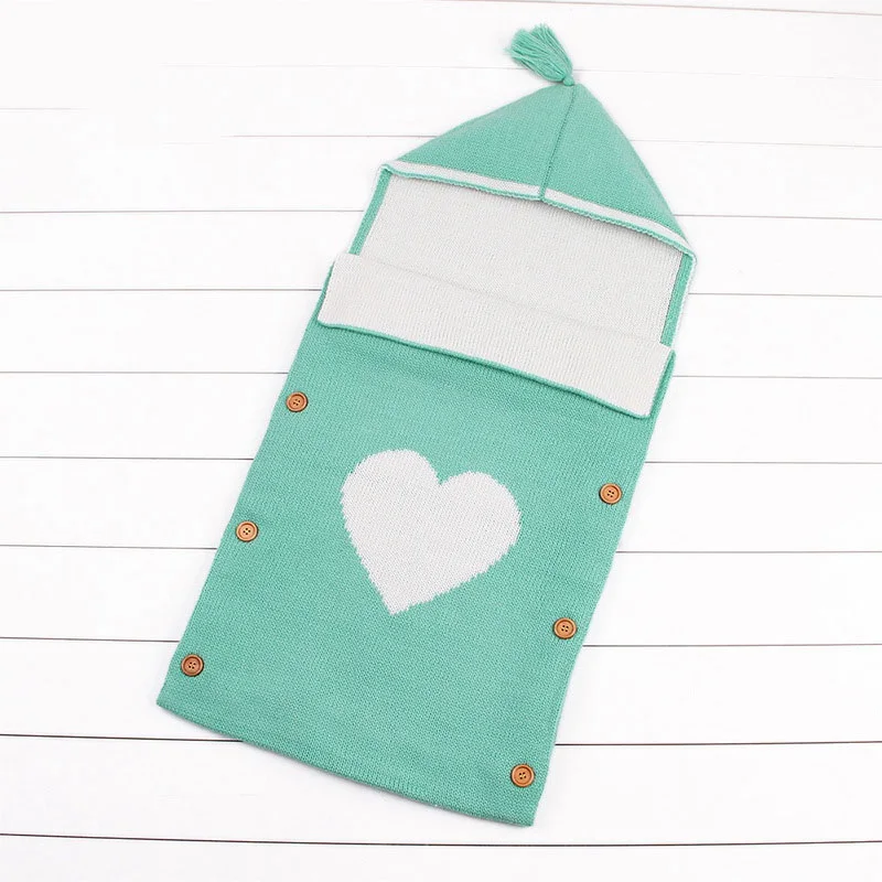 MOTOHOOD  knitted Baby Sleeping Bags Winter For Stroller Cute Heart Envelopes baby slaapzak Newborn Baby Sleep Sack (17)