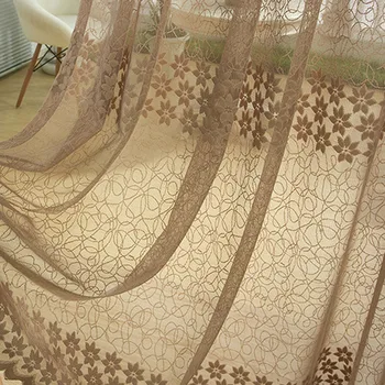 

High Quality Modern Jacquard Design Flower Window Screening Home Decorative European Style Bedroom Balcony Curtain