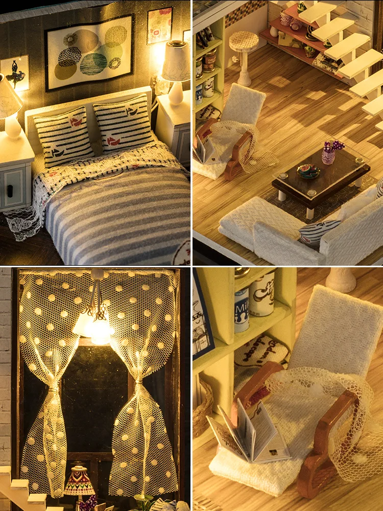 

DIY Assembled Villa Hand-made Mini Creative Small House Art House Model Wood Gift Women's