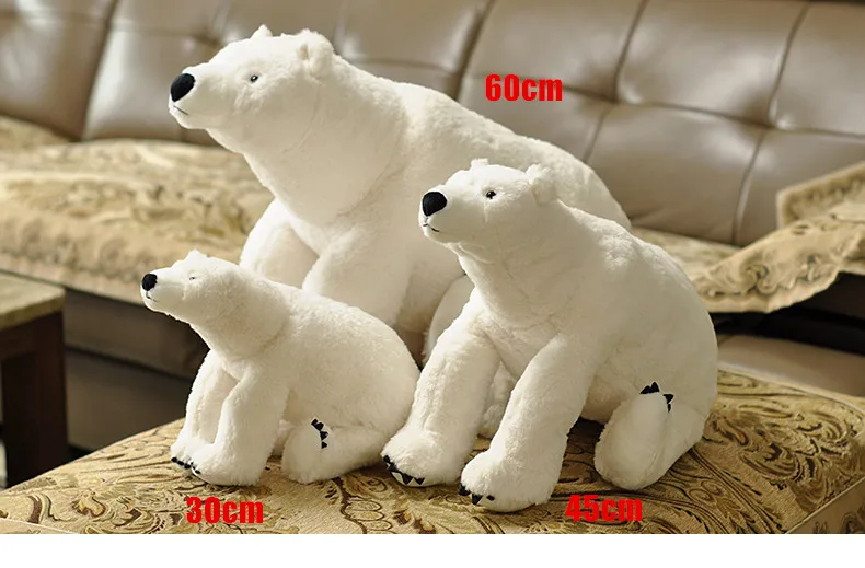 simulation animal polar bear plush toy sea animals white bear realistic toys for children kindergarten props deco 24inch 60cm DY50752 (8)