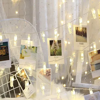 

LED Light String Card Picture Photo Clips Pegs Bright String Light Wedding Party Chrismas Valentine's Day Decoration Lamp String