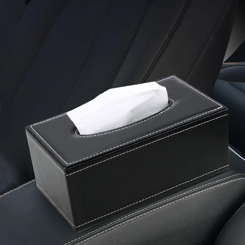 Home Kitchen Organization Home Supplies PU Leather Tissue Box Rectangular Tissue Paper Napkin Box Paper Holder Anti-moisture 2