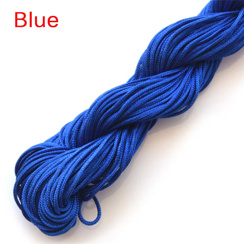blue 6 цветов 25 м китайский узел макраме шнур браслет плетеный шнур бархатный шнур нить DIY кисточки вышивка бисером нить - Цвет: blue