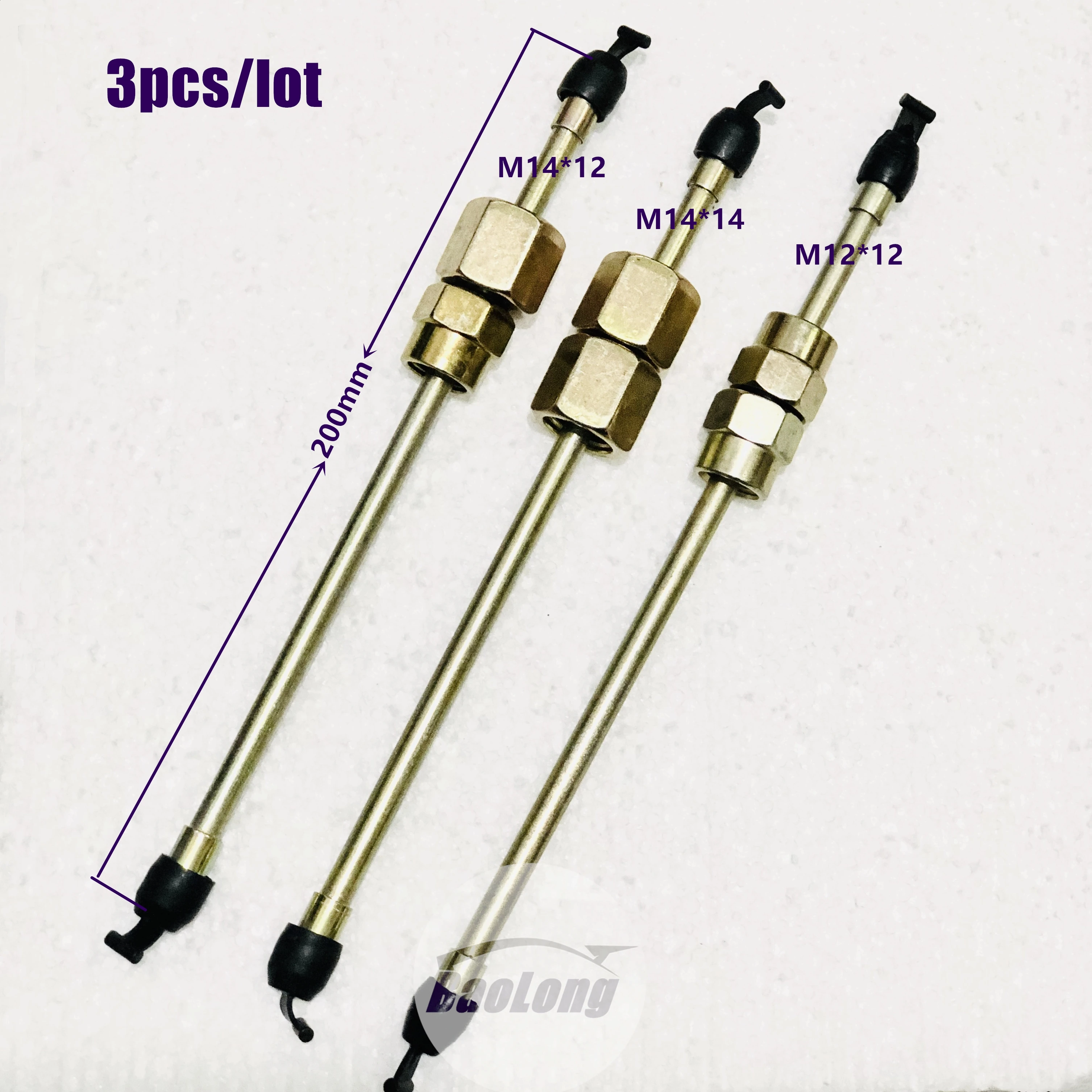 Diesel Pipe 3pcs 200mm diesel oil pipe high pressure oil tube for injector nozzle tester