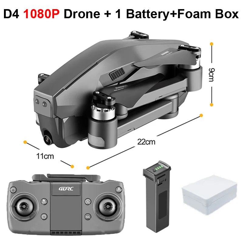 D4 Профессиональный Квадрокоптер 5G gps FPV 600M WiFi Дрон с камерой 4K HD бесщеточный двигатель полёт 30 мин Радиоуправляемый вертолет игрушки SG907 - Цвет: D4 1080P 1B Foam