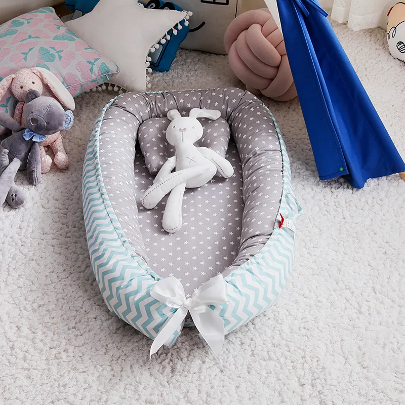 Съемный манеж для детской кроватки, кровать-гнездо для новорожденного, люлька из хлопка, детская кроватка для путешествий, 90x55 см