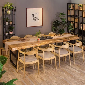 

American solid wood tea table home natural side multifunctional large plate tea table office meeting guests to discuss tea table