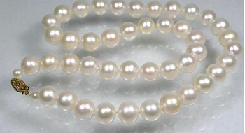 

Genuine 8.5-9mm AAA+ round white Fresh water pearl necklace 17" gold Factory Wholesale price Women Gift word Jewelry