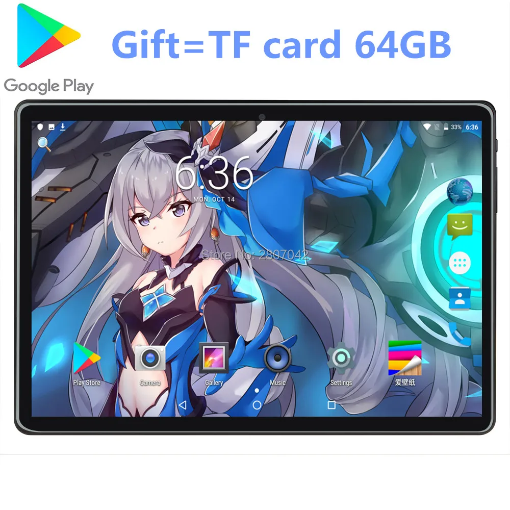 Планшет Google Android 2020 10 дюймов 3G телефонные звонки 2 гб + 32 пзу TF карта 64 9 0*1280 IPS wi fi