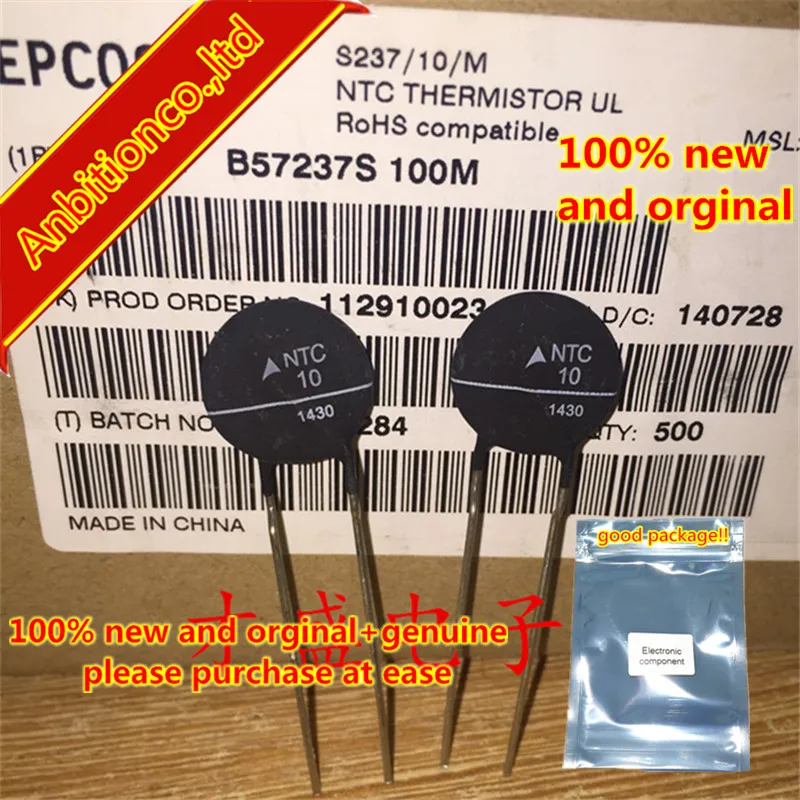 

10pcs 100% new original Thermistor NTC B57237S100M 10 Ohm 10R 10D-15 15mm