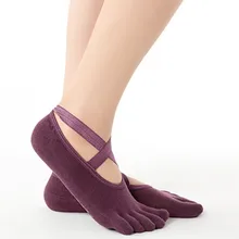 Мягкий удобный хлопчатобумажный Йога носки с открытым носком женские, не скользящие пальцы разделенные Носки Для Йоги Спортивные пуанты
