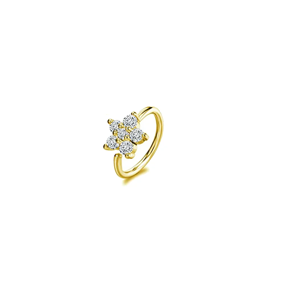 Nose Piercing Hoop Ring Hinged Segment Zircon Septum Piercing Opal Ear Cartilage Tragus Helix Lip Nariz Pircing Cuff Goth Hoop