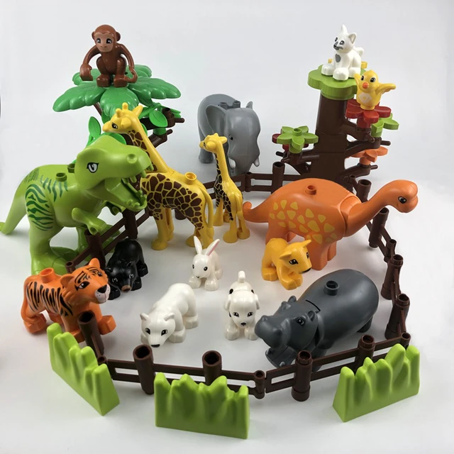 Legoing Duplo Animaux Zoo Mouton Singe Chien Bière Lapin Oiseau Blocs De  Construction Jouets Pour Enfants Compatibles Duplo Legoing Figures - Blocs  - AliExpress