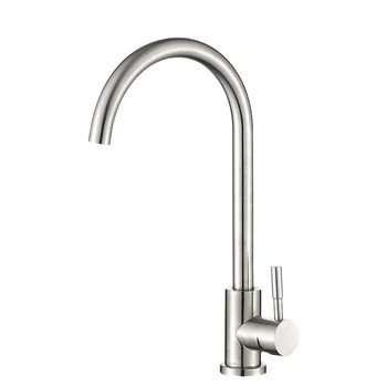 

1 Pc Faucet Hot and Cold Mixer Single Handle Swivel 360 Degree Modern Stainless Steel Faucet for Home Kitchen