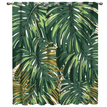 

Tropical Plant Bamboo Room Curtains Large Window Curtain Rod Bathroom Bedroom Kitchen Fabric Indoor Decor Kids Curtain Panels