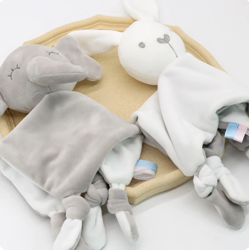 Baby Appease Towel Soft Bunny Comforter Toys Kids Plush Comforter Towel Animal Sleeping Doll Toy Infant Stroller Toy Xmas Gifts